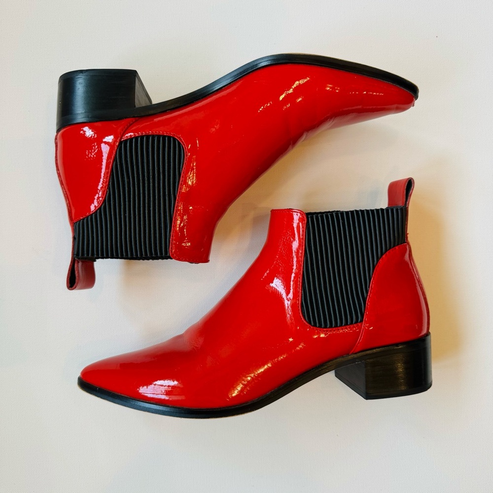 Red Leather Chelsea Boot